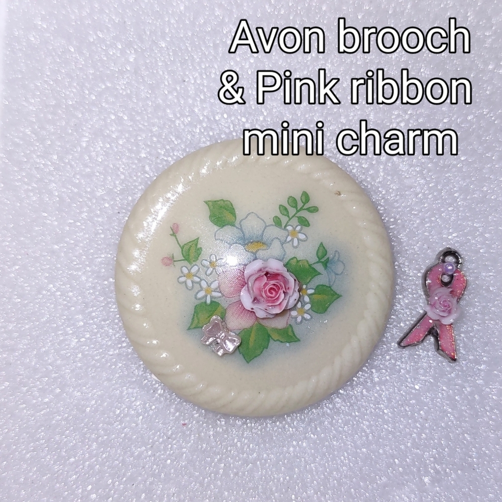 Lot of 3: Avon Brooch Pink Awareness Ribbon Nail Art Jewels - Picture 3 of 16